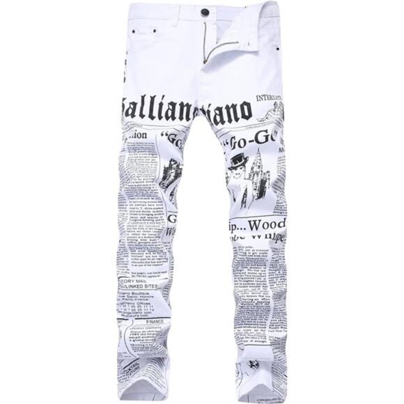 New w Tags Slim Fit Stretch Jeans, Printed Skinny Jeans for Men Fashion - Picture 7 of 7